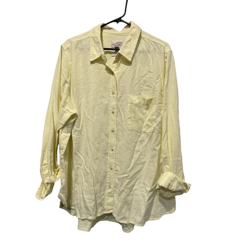 Universal Thread Mens Button-Up Long Sleeve Shirt Size XXL Dress Business Yellow